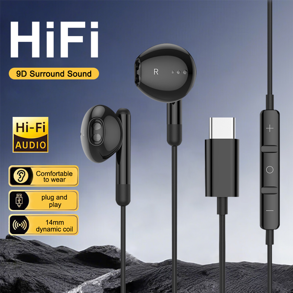 Telephone Headset Office - USB C Wired Headphones HiFi Stereo
