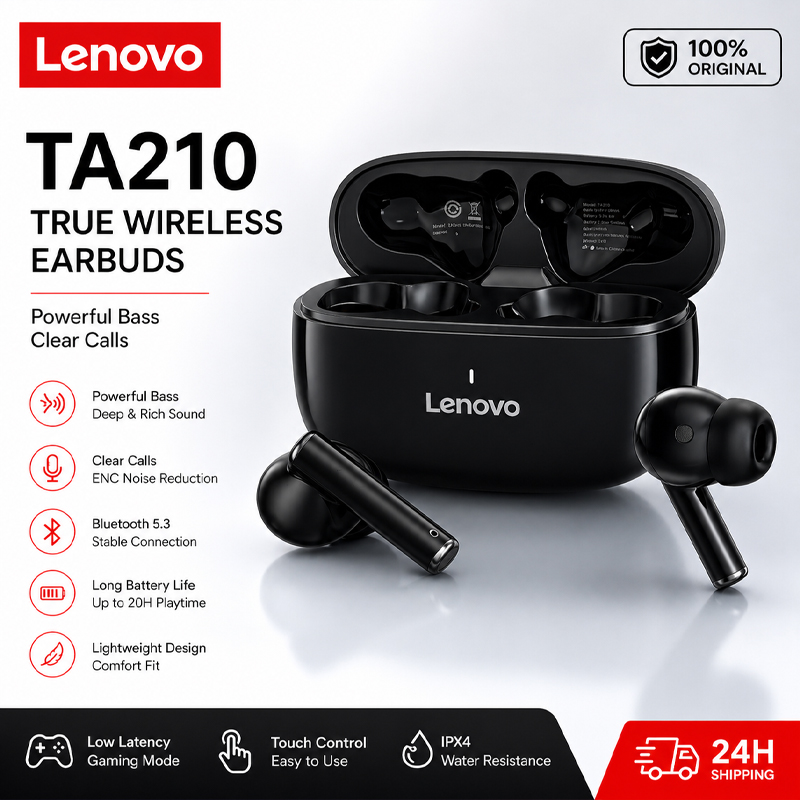 Telephone Headset Office - Lenovo TA210 Bluetooth Wireless Headphones Built