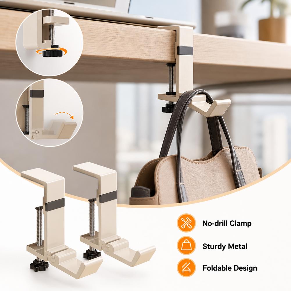 No Drill Foldable Desk Hook  C - Telephone Headset Office review and price